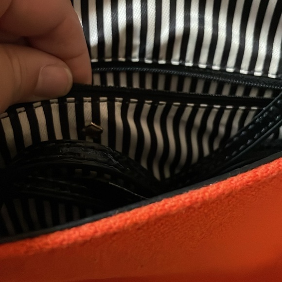 Kate Spade Vibrage Wool Orange & Black Halloween Crossbody Clutch - Picture 5 of 9